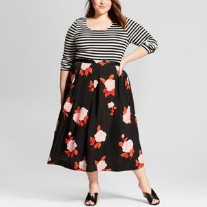 Who What Wear Floral A-Line Skirt | Size 4
